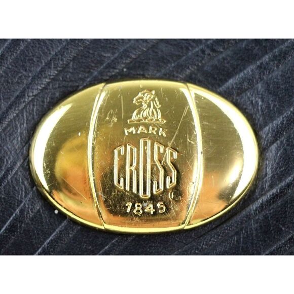 AUTHENTIC Mark Cross ITALY BLACK GENUINE LEATHER SHOULDER BAG X-BODY HANDBAG - Picture 5 of 16